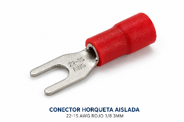 CONECTOR HORQUETA AISLADA - 22-15 AWG ROJO 1/8 3MM