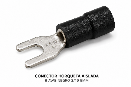 CONECTOR HORQUETA AISLADA - 8 AWG NEGRO 3/16 5MM