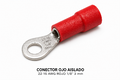 CONECTOR OJO AISLADO - 22-16 AWG rojo 1/8" 3 mm