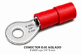 CONECTOR OJO AISLADO - 8 AWG rojo 1/4" 6 mm